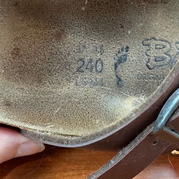 Birkenstocks Birki's Freeport Brown Leather Perforated Strap Sandals Slides Sz 6 - Picture 16 of 16